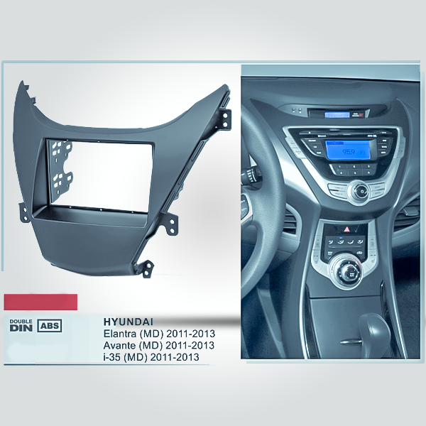 Hyundai Elantra 2012 - 2015 2 din double din fascia trim plate - Size 178*102