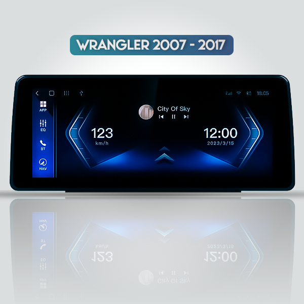 Jeep Wrangler 2007 - 2017 12.3 Inch Android Premium Apple Carplay Radio 